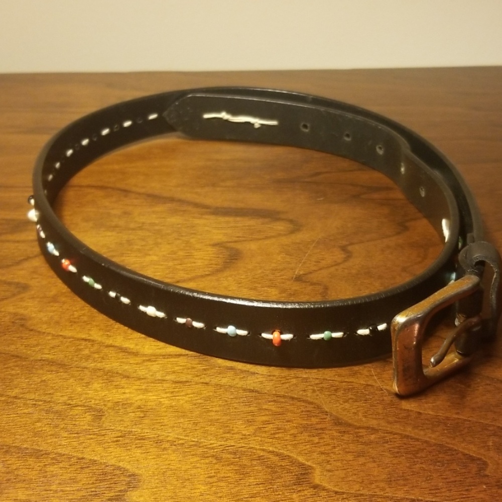 Vintage 90s Arizona Jeans leather beaded belt